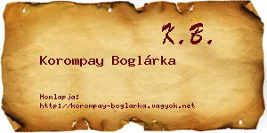 Korompay Boglárka névjegykártya